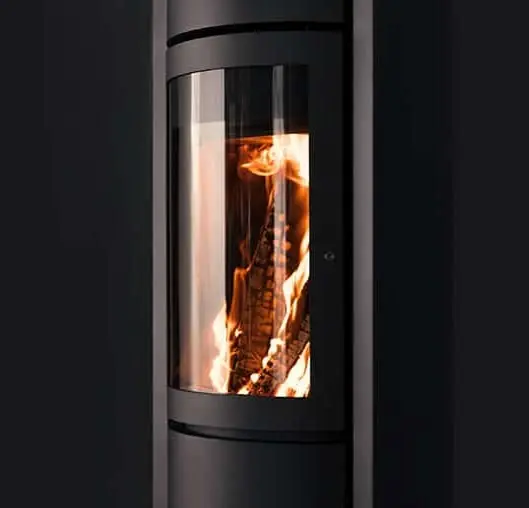 Modern linear gas fireplace in a luxury living room